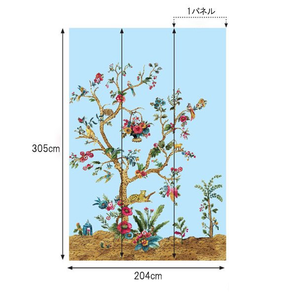 㳤ʢDaisy Bennett Mural CollectionTanzania Tree of Life Mural - Sky Blue (204cm305cm) 