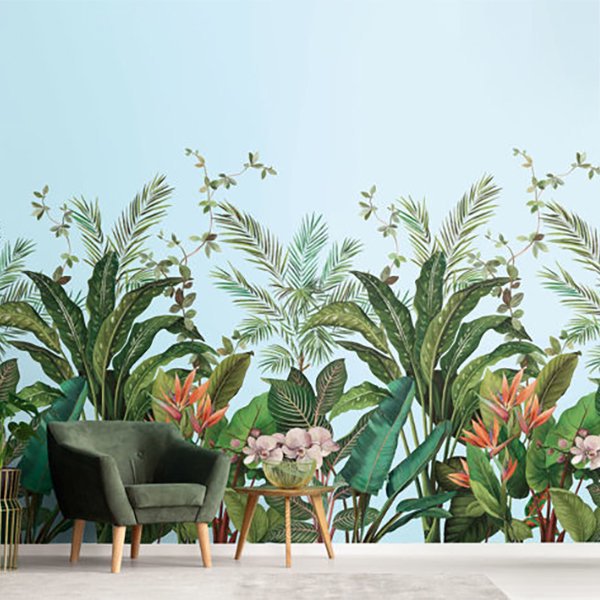 㳤ʢDaisy Bennett Mural CollectionBird of Paradise Mural - Azure Blue (204cm305cm) 