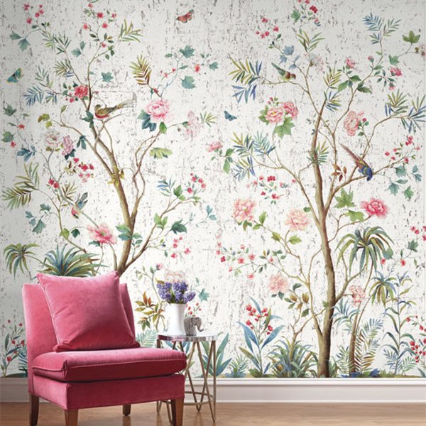 㳤ʢDaisy Bennett Mural CollectionCharleston Garden Mural - Salt White (258cm274cm) 