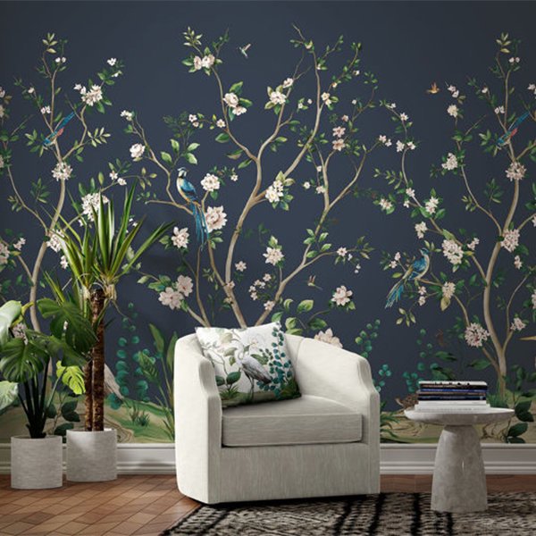 㳤ʢDaisy Bennett Mural CollectionHeron Botanical Mural - Admiral Blue (274cm305cm) 