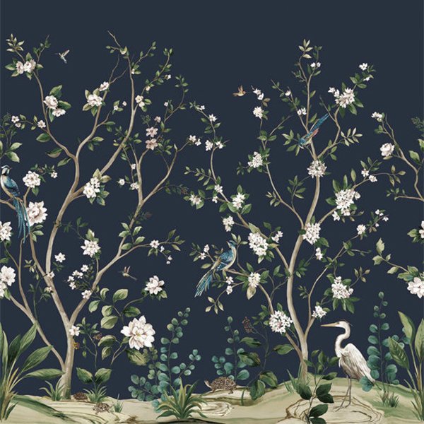 㳤ʢDaisy Bennett Mural CollectionHeron Botanical Mural - Admiral Blue (274cm305cm) 