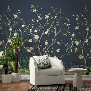 㳤ʢDaisy Bennett Mural CollectionHeron Botanical Mural - Admiral Blue (274cm305cm)