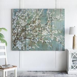 【11月中旬入荷予定】【A&B Home】和モダンインテリア・ウォールアート・桜の木・4set(W50×D3.8×H150cm)