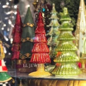 *【即納可!】【アメリカ-ZODAX】クリスマス☆ゴールドグリッターベースレッドガラスツリー  (φ9×H24cm)<img class='new_mark_img2' src='https://img.shop-pro.jp/img/new/icons1.gif' style='border:none;display:inline;margin:0px;padding:0px;width:auto;' />