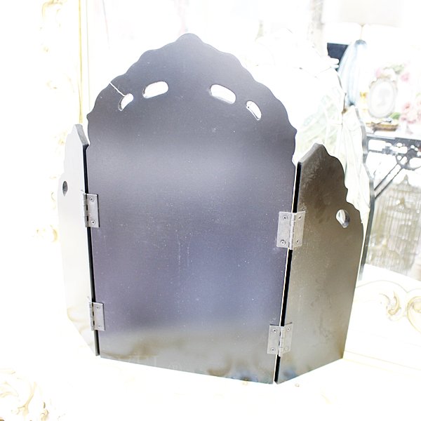 【ベネチアンミラー】Mirrored Furniture テーブルミラー・三面鏡(W48（58）×H52cm) -  オシャレな輸入インテリア雑貨・輸入家具専門店EL JEWELインテリア