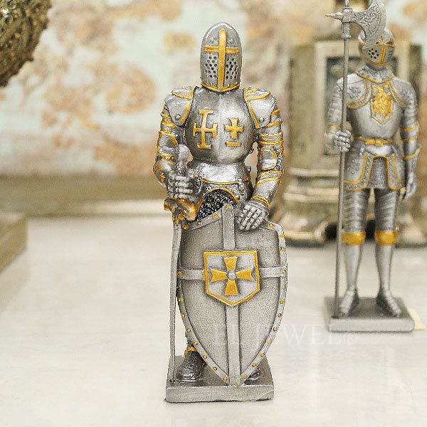 中世ヨーロッパ 騎士 ヘルメット シルバー - 家具、インテリア