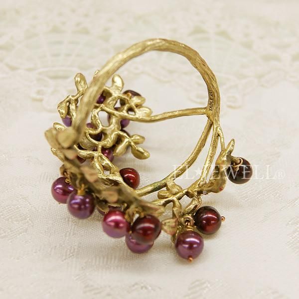ナンタケットバスケット　ナプキンリング ４個セット　箱入り ゴールド Flower&Nantucket Basket Online Boutique