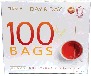 さっぱりとした味わいの日東紅茶DAY&DAYティーバッグ 180g(1.8g×100袋)