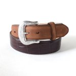 <img class='new_mark_img1' src='https://img.shop-pro.jp/img/new/icons14.gif' style='border:none;display:inline;margin:0px;padding:0px;width:auto;' />Tony Lama Made in USA Western Leather Belt - BRN トニーラマ レザー ウエスタンベルト 