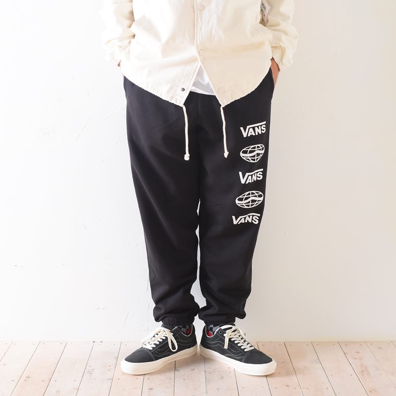 VANS USA LINE SWEAT PANTS - Black バンズ スエットパンツ USA企画