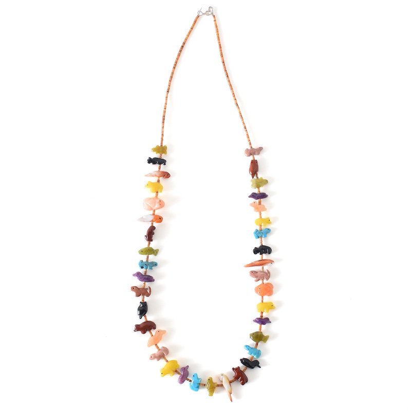 New ZUNI Indian Fetishes Necklace Long ズニ インディアン ...