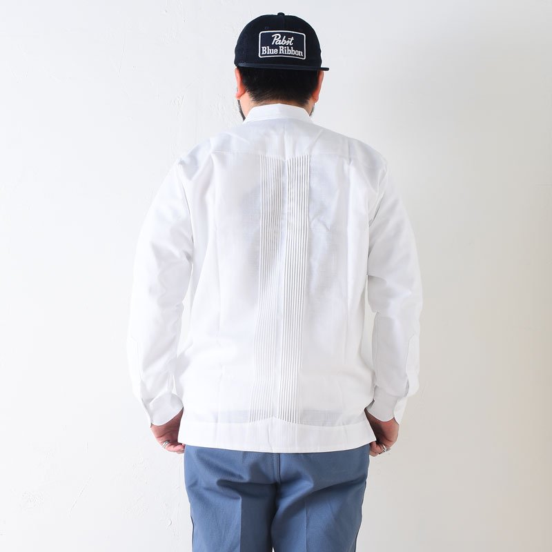 ESTRELLA STANDARD エストレヤ スタンダード L/S GUAYABERA WHITE x JADE