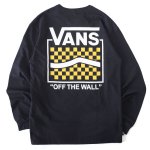 VANS USA LINE L/S T Shirts Black バンズ USA企画 ロンT チェッカー