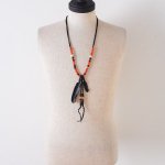 Rooster King & Co 롼 Leather Feather Beads Necklace - RDBL1  쥶եͥå쥹