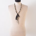 Rooster King & Co 롼 Leather Feather Beads Necklace - BKWT SLBS 쥶եͥå쥹