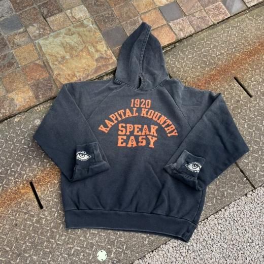 最高品質の KAPITAL]裏毛 ラグランフードスウェット(SPEAKEASYカレッジpt トップス
