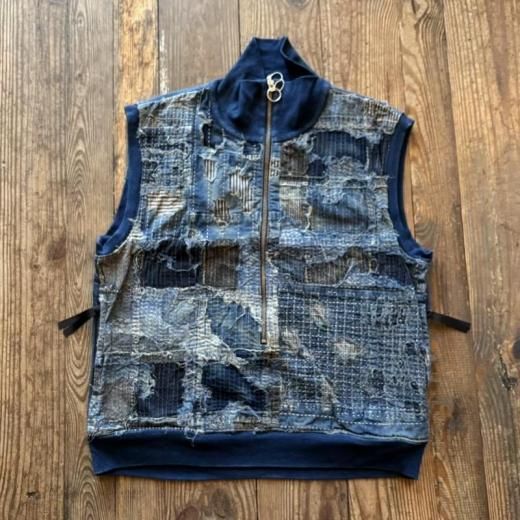 a*o様 KAPITAL キャピタル BORO×IDG裏毛 ハーフZIPベスト KAPITAL]BORO×IDG裏毛 ハーフZIPベスト - TAKE FIVE | テイク