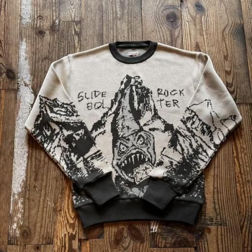 キャピタル kapital 8G ジャガードニット ヴィンテージクルーセーター 8G ジャガードニット ヴィンテージクルーセーター(Slide rock