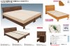 リガル 日本製  アルダー材ベッドフレーム（カラー2色 ライト/ウォールナット）（3サイズ S/SD/D）＆ナイトテーブル
