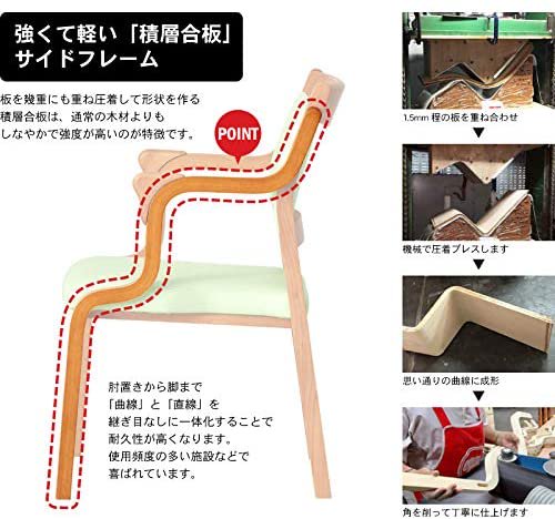 肘付き スタッキング ダイニングチェア 椅子 肘付き 高齢者 介護 PVC