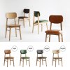 シック チェア ラバーウッド材×天然木化粧繊維板（オーク材）or PVC（座面カラー3色 CA/GR/BR）Chic Chair