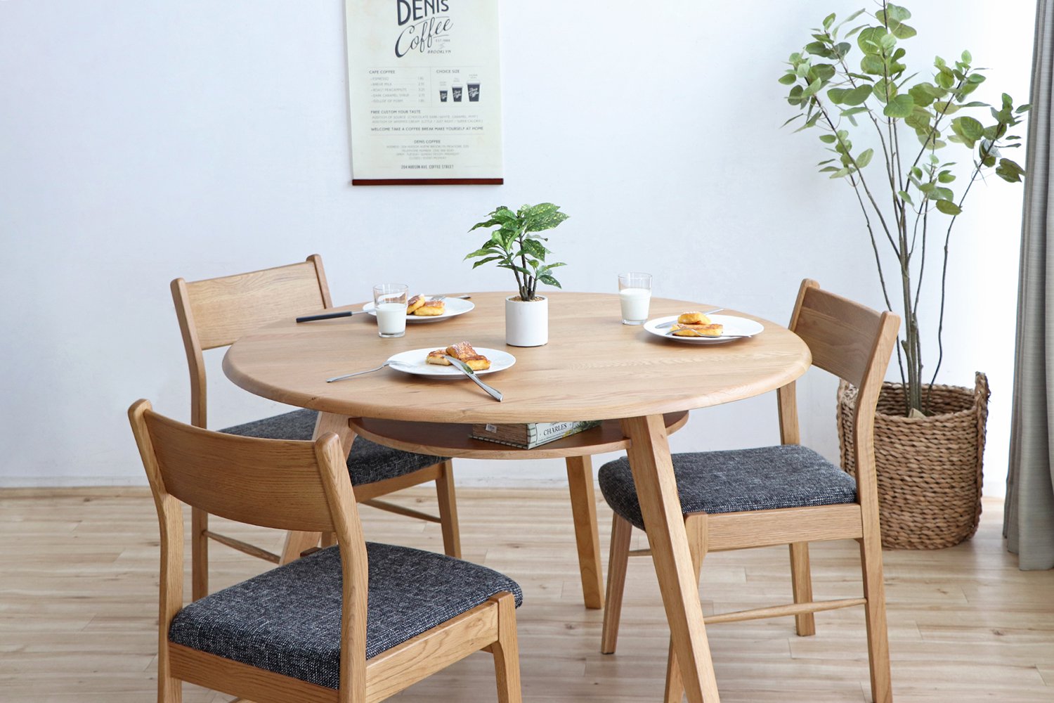 シーナ オーク無垢材 110円形ダイニングテーブル SeeNa φ110 Dinning Table