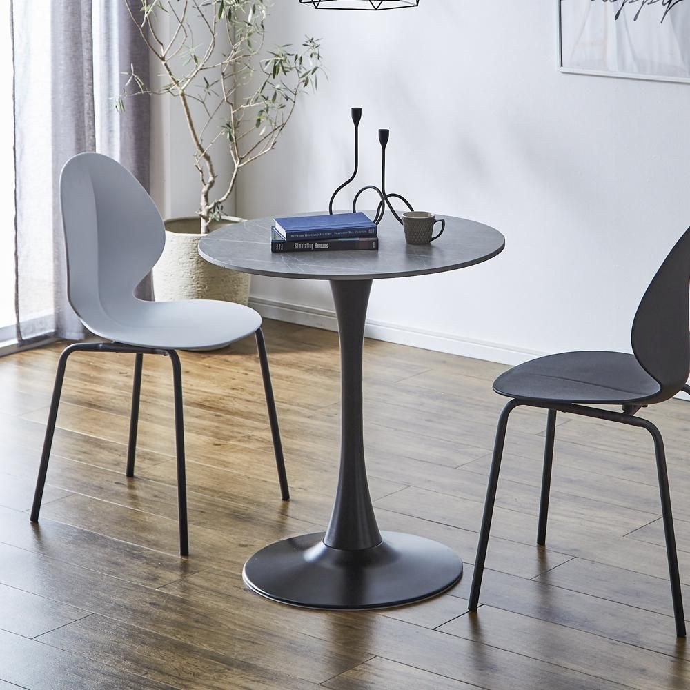 70円形セラミックコーヒーテーブル フォーク（3カラー BK/WH/GY）