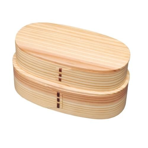 曲げわっぱ 二段 お弁当箱 弁当箱 曲げわっぱ 2段 700ml おひつ風 （ 木製 ランチボックス