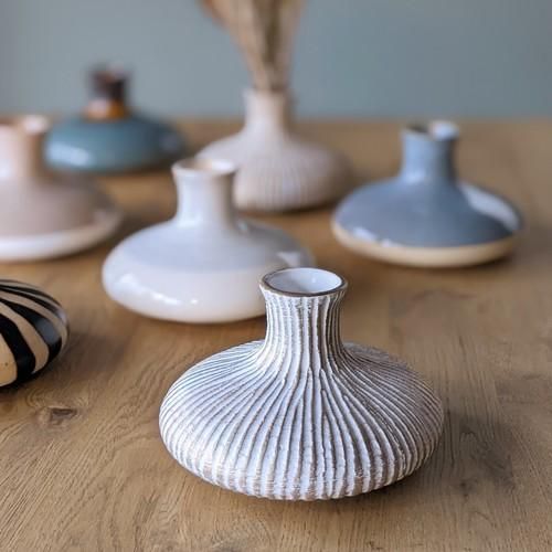 2tacs / ORGANIC COTTON 100% Vase フラワーベース CERAMIC FLOWER VASE (DRY) LOW / ドライ フラワーベース