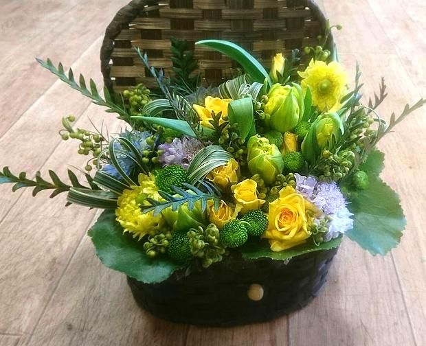 春のフラワーバスケット 開店祝い 季節の花ギフト 春のフラワーバスケット 開店祝い 季節の花ギフト
