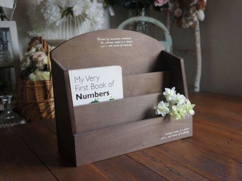 木製 レターラック ウォールラック ひき出し キーフック付 赤タータン