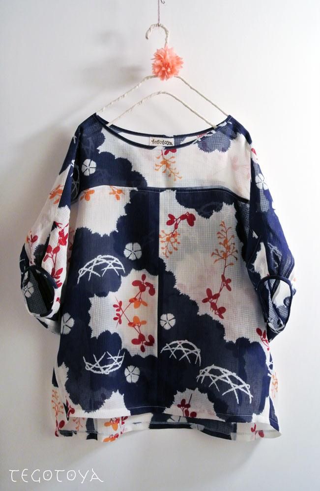 着物リメイク｜ピンクの上品柄トップス（ドルマンスリーブ）涼しく着やすい一枚 otona-luxe_t19599ko