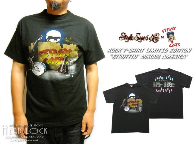 STRAY CATS Style Eyes ロックTシャツ ストレイキャッツ 