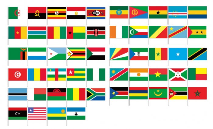 コンパクト国旗手旗 300x200mm アフリカ