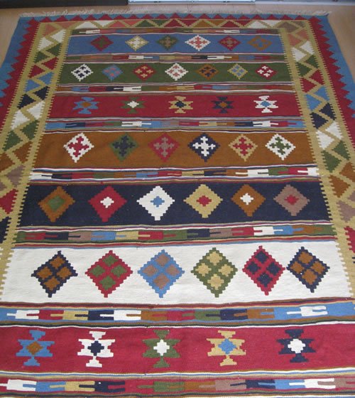 シラーズキリム（カシュガイ族） - 手織ラグのキリムとギャッベのお店　ペルシャバザール