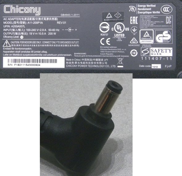 Chicony ,マウスC ,19V10.5A ,A12-200P1A