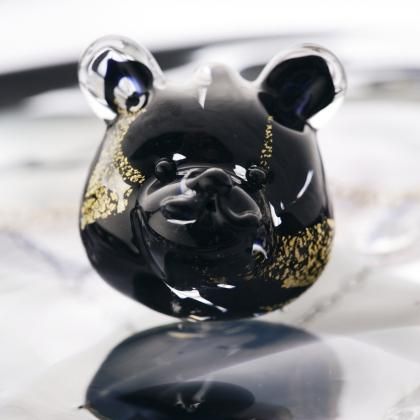 クマモチーフペンダント - 幸愛硝子（ユキエガラス）: 小樽より手作り