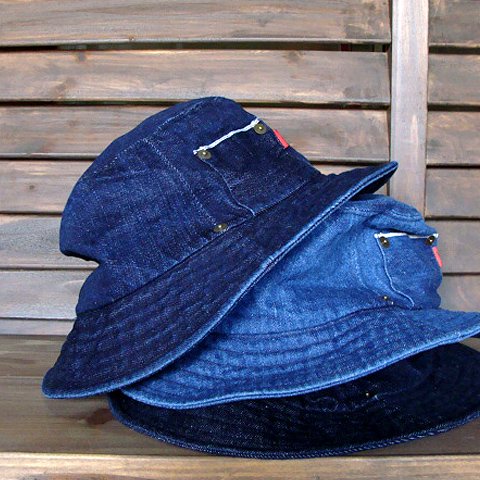 デニムバケットハット| オリジナル帽子・ヘアバンドの通販*sleepslope*