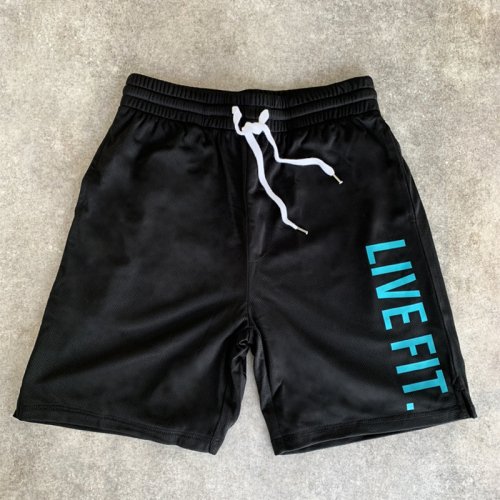 【EXCLUSIVE COLLECTION】【即お届け】【LIVE FIT】【LVFT】Court Shorts（Black/Teal）<img class='new_mark_img2' src='https://img.shop-pro.jp/img/new/icons7.gif' style='border:none;display:inline;margin:0px;padding:0px;width:auto;' />