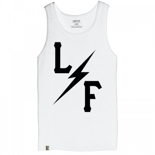 【30%OFF】【即お届け】【LIVE FIT】【LVFT】BOLT TANK （WHITE）<img class='new_mark_img2' src='https://img.shop-pro.jp/img/new/icons24.gif' style='border:none;display:inline;margin:0px;padding:0px;width:auto;' />