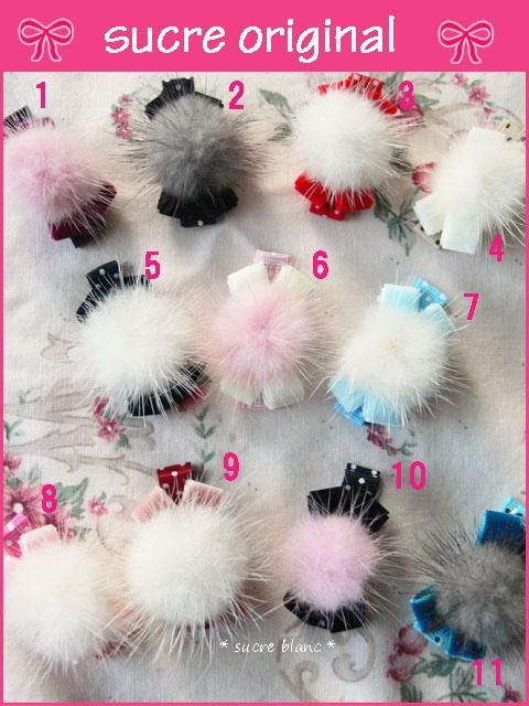 ꫛꫀꪝ【ミンクファー付きベルベット③】ベビーヘアクリップ キッズ