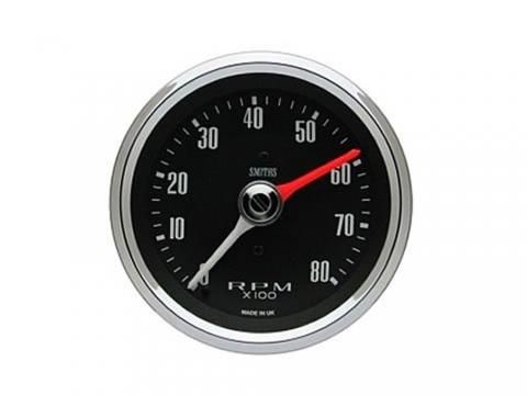 スミス　タコメーター　8,000rpm　ブラック - クラシックミニのAutoPalaceWebShop