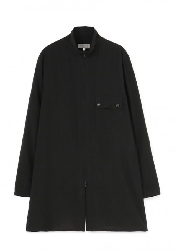 Yohji Yamamoto pour Homme / HIGH COUNT CELLULOSE LAWN ZIP OPEN BLOUSE