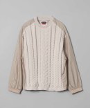 MAISON SPECIAL / ᥾󥹥ڥ / Cable Knit Combination Prime-Over Woven Shirt Crew Neck Pullover