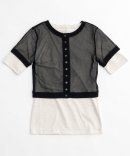 MAISON SPECIAL / ᥾󥹥ڥ / Tulle Cardigan Layered T-shirt / 塼륫ǥ쥤䡼T