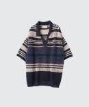 <img class='new_mark_img1' src='https://img.shop-pro.jp/img/new/icons50.gif' style='border:none;display:inline;margin:0px;padding:0px;width:auto;' />yoke / 衼 / BORDER MESH KNIT SKIPPER POLO SHIRT