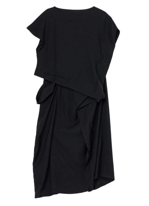 LIMI feu WOOL SQUARED HEM DRESS チャコールグレー LIMI feu WOOL SQUARED HEM DRESS チャコールグレー