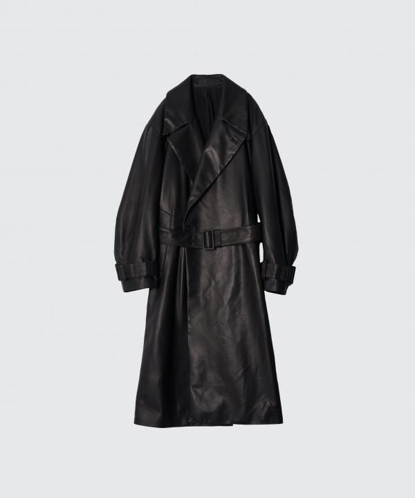 yoke/ヨーク/ LEATHER DOUBLE BREASTED COAT - INSECTE WEB