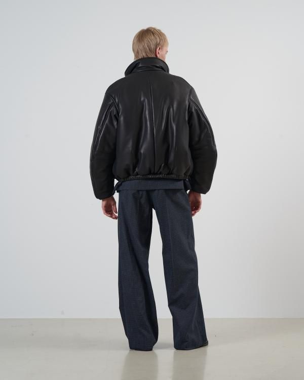 YOKE SHEEP LEATHER PUFFER BLOUSON [DARK BROWN] - Fresh